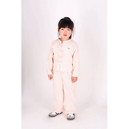 The New Chapter straight gestreepte casual broek roze Meisjes Stretchkatoen - maat 74-80 afbeelding