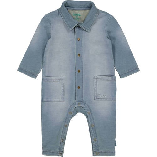 BESS jog denim boxpak stonewashed Blauw Effen - maat 74 afbeelding