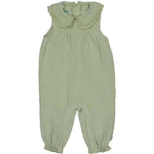 BESS jumpsuit groen Meisjes Mousseline Ronde hals Effen - maat 62 afbeelding