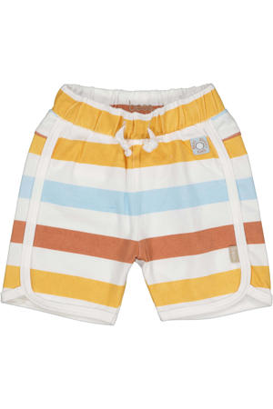 regular waist gestreepte casual short bruin