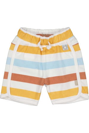 regular waist gestreepte casual short bruin