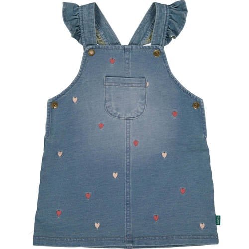 BESS spijkerjurk met ruches medium blue denim Blauw Meisjes Jog denim Vierkante hals