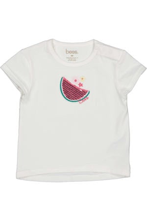 T-shirt met pailletten wit