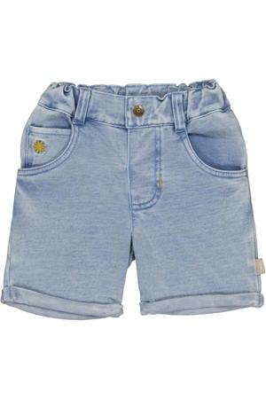 regular waist short light blue denim