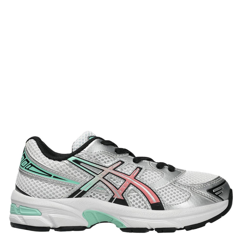 Wit en mintgroene jongens en meisjes ASICS Gel-1130 sneakers van mesh-pu/voering: mesh/voetbed: eva met veters