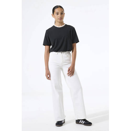 Garcia Annemay Wide high waist wide leg jeans wit Meisjes Stretchdenim - maat 140 afbeelding