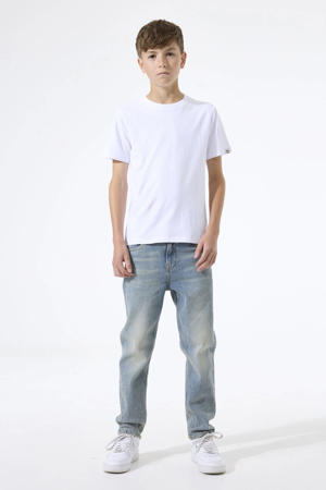 tapered jeans medium blue denim