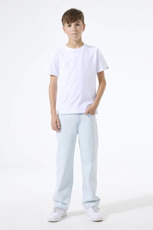 straight leg jeans light blue denim