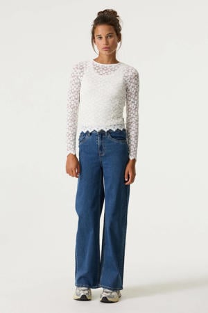 Annemay Wide high waist wide leg jeans dark blue denim