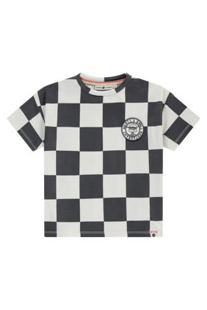 geruit T-shirt antraciet