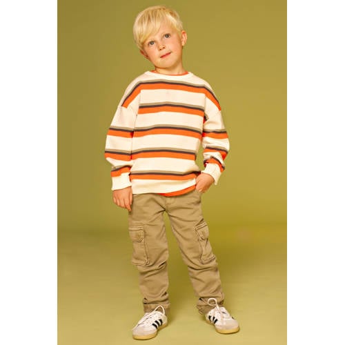 Stains&Stories regular casual broek zand Beige Jongens Stretchkatoen Effen - maat 128 afbeelding