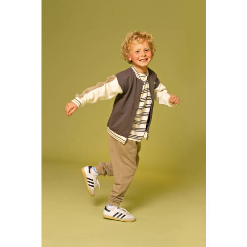 Stains&Stories sweatvest antraciet Grijs Jongens Katoen Ronde hals Meerkleurig