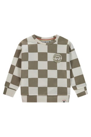 geruit sweater beige