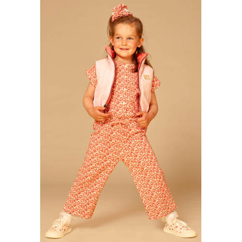 Stains&Stories jumpsuit roze Meisjes Stretchkatoen Ronde hals All over print - maat 92 afbeelding