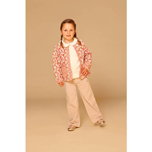 Stains&Stories longsleeve ecru crochet Meisjes Katoen Peter Pan-kraag Effen - maat 134 afbeelding
