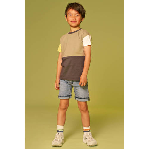 Stains&Stories T-shirt zand Beige Jongens Katoen Ronde hals Meerkleurig - maat 92 afbeelding