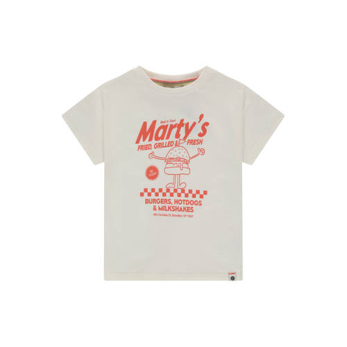 Stains&Stories T-shirt ecru Jongens Katoen Printopdruk - maat 128 afbeelding