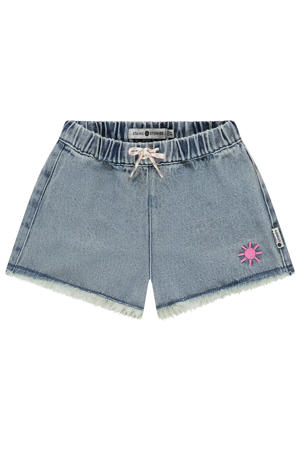 casual short light blue denim