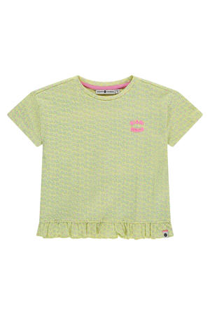 gebloemd T-shirt lichtgroen