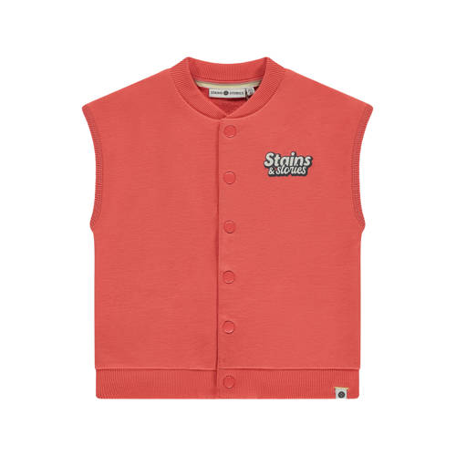Stains&Stories gilet oranje Jongens Sweat Ronde hals Printopdruk - maat 128 afbeelding