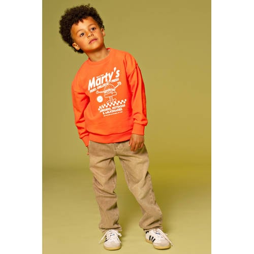 Stains&Stories sweater oranje Printopdruk - maat 110 afbeelding