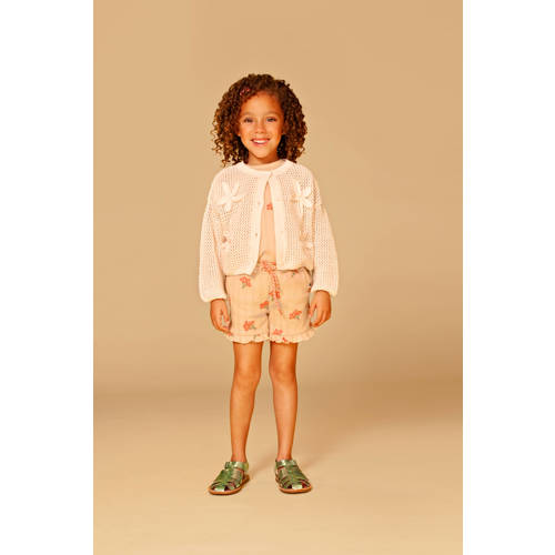 Stains&Stories gebloemde T-shirt beige Meisjes Katoen Ronde hals Bloemen - maat 134 afbeelding