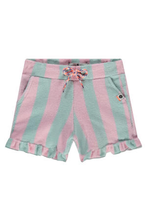 gestreepte casual short groen met textuur