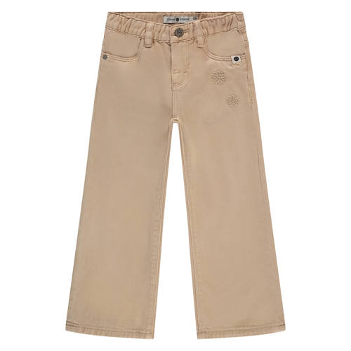 Stains&Stories wide leg casual broek beige Meisjes Katoen Effen - maat 128 afbeelding