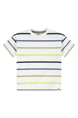 gestreept T-shirt ecru