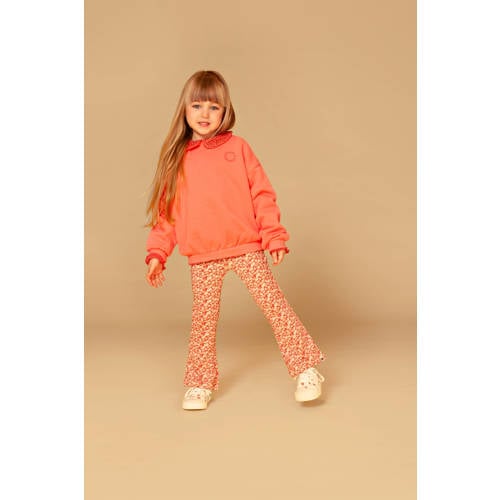 Stains&Stories flared gebloemde legging roze Broek Meisjes Katoen Bloemen - maat 134 afbeelding