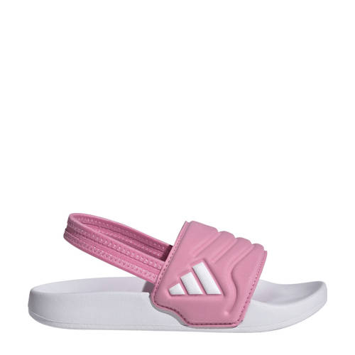 adidas Sportswear Adilette Estrap 2.0 badslippers met hielbandje roze/wit Jongens/Meisjes Rubber