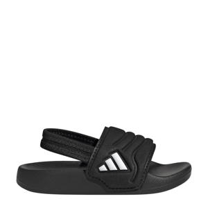 Adilette Estrap 2.0 badslippers met hielbandje zwart