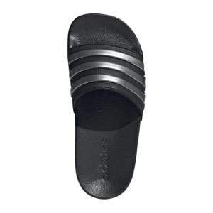 Adilette Shower badslippers zwart/zilver metallic