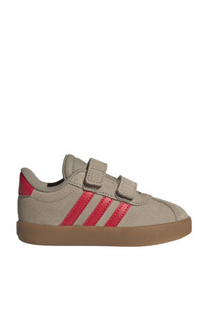 VL Court 3.0 suede sneakers lichtbruin/rood