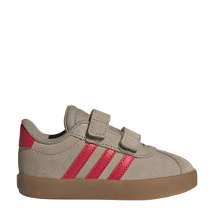 VL Court 3.0 suede sneakers lichtbruin/rood