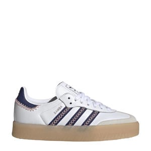 Sambae sneakers wit/donkerblauw