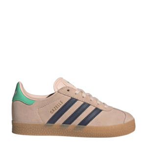 Gazelle sneakers beige/donkerblauw