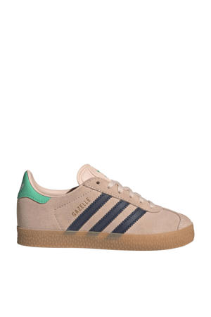 Gazelle sneakers beige/donkerblauw