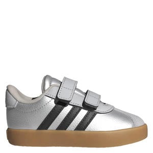 VL Court 3.0 suede sneakers zilvergrijs/rood
