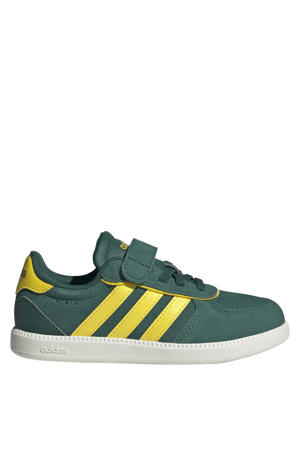 Breaknet imitatieleren leren sneakers Sleek donkergroen/geel