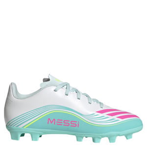 F50 Messi Club FG/MG junior voetbalschoenen wit/roze/lichtgroen