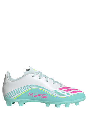 F50 Messi Club FG/MG junior voetbalschoenen wit/roze/lichtgroen