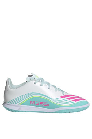 F50 Club IN junior voetbalschoenen wit/roze/lichtgroen
