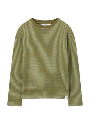 gestreepte longsleeve groen fijn gebreid