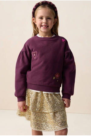 sweater met hartjes donkerrood