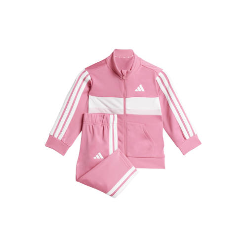 adidas Sportswear joggingpak roze Jongens/Meisjes Polyester Opstaande kraag - maat 98 afbeelding