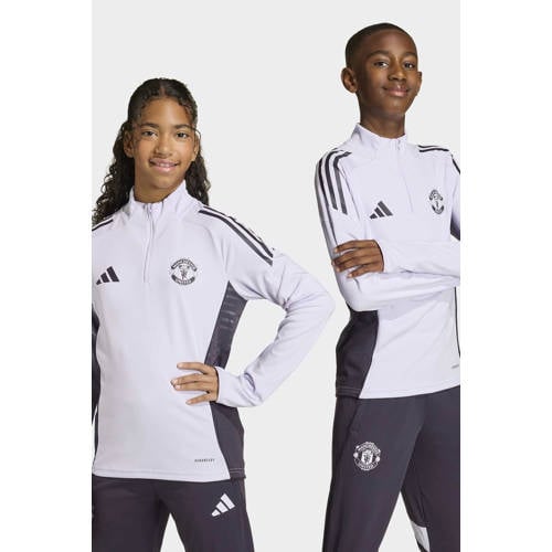adidas Performance Junior Manchester United voetbalshirt Training Sport t-shirt Wit Jongens/Meisjes Polyester Opstaande kraag