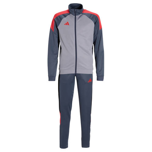 adidas Performance trainingspak Tiro26 grijs/rood Jongens/Meisjes Polyester Opstaande kraag - maat 128 afbeelding