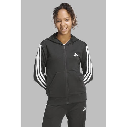 adidas Sportswear sportvest zwart Meisjes Sweat Capuchon Effen