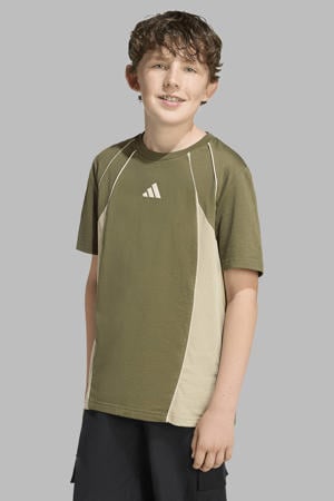 T-shirt groen/beige